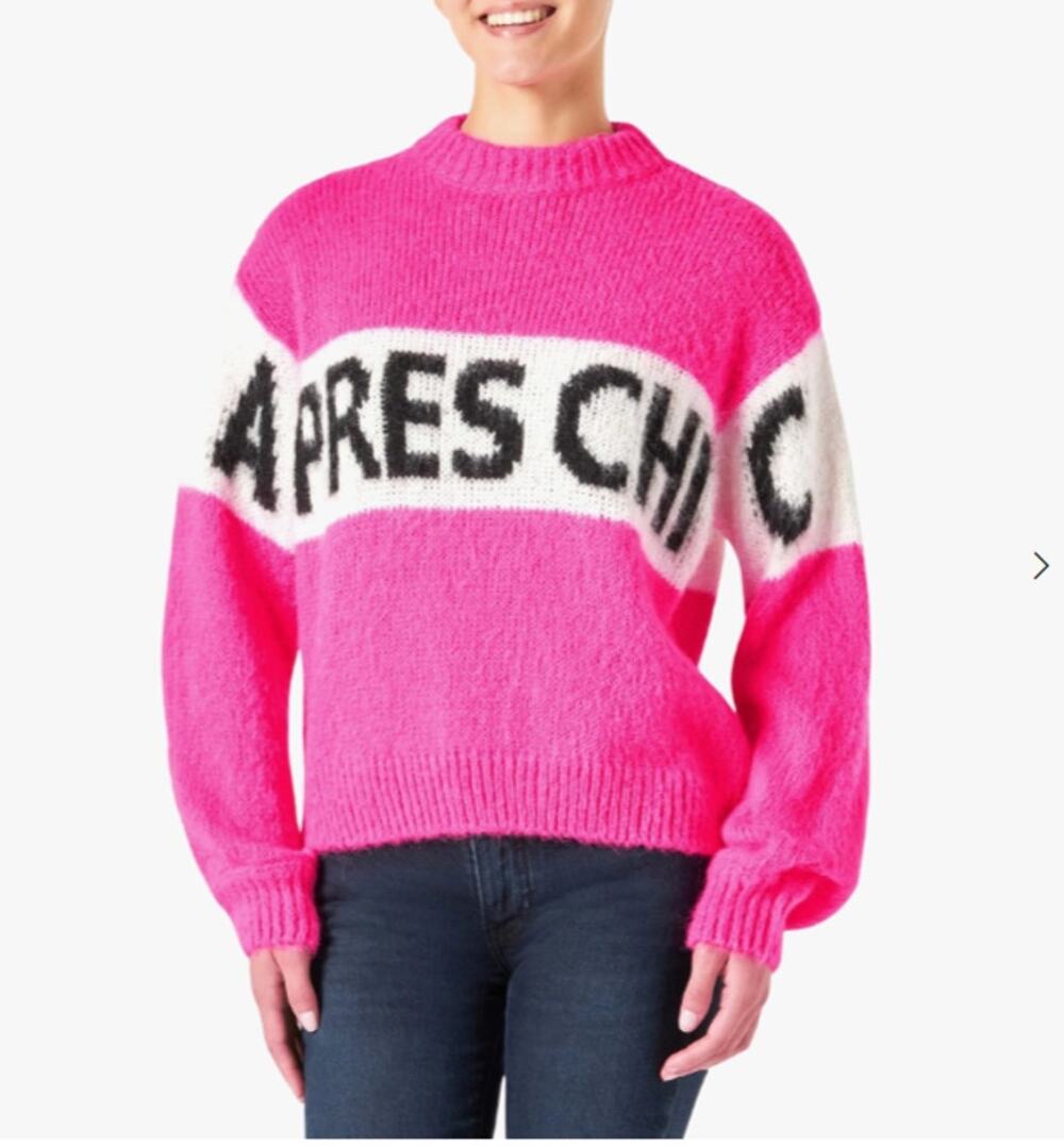 MC2 Saint Barth Danya Soft Apres Chic Stripe Sweater Flourescent Pink Small